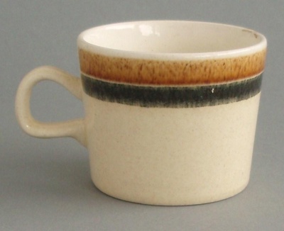 Cup - banded; Crown Lynn Potteries Limited; 1976-1982; 2008.1.7