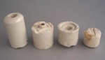 Ceramic insulators; Crown Lynn Technical Ceramics Limited; 1940-1980; 2009.1.1969.1-4