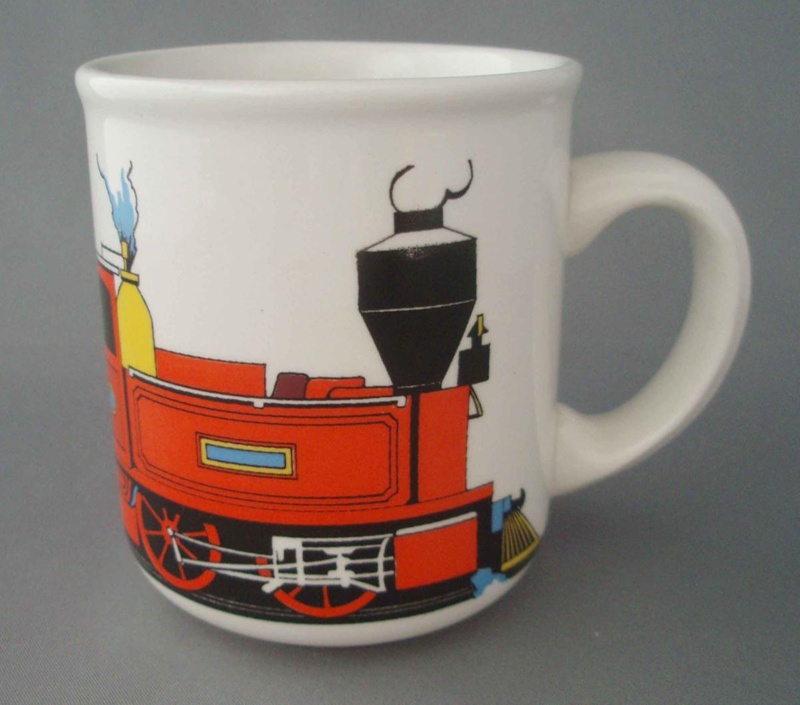 Child's mug - Tootle train; Crown Lynn Potteries Limited; 1981-1982; 2008.1.475 Child's mug - Tootle train; Crown Lynn Potteries Limited; 1981-1982; 2008.1.475