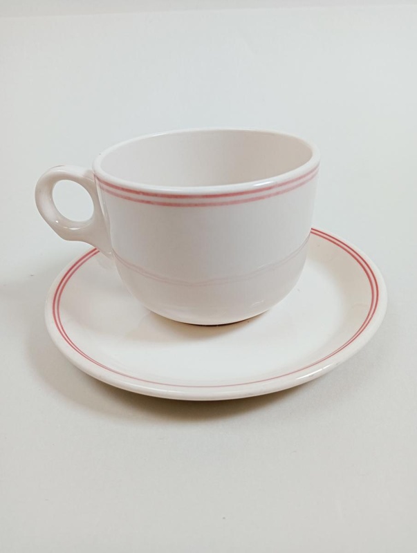 Teacup and Saucer - Hospital; Crown Lynn Potteries Limited; 1986; 2016.48.25