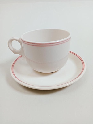 Teacup and Saucer - Hospital; Crown Lynn Potteries Limited; 1986; 2016.48.25