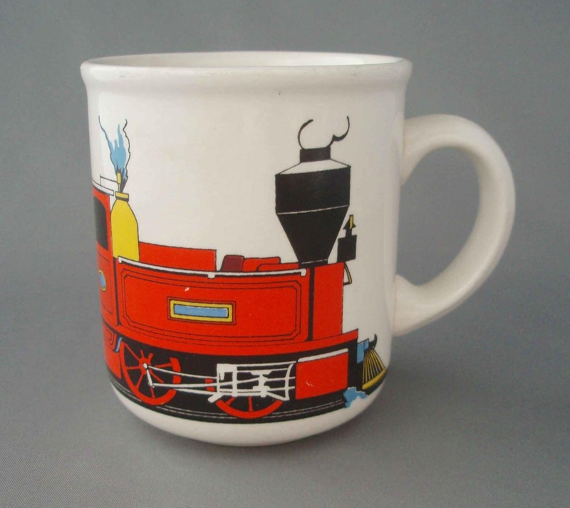 Child's mug - Tootle train; Crown Lynn Potteries Limited; 1981-1982; 2008.1.473 Child's mug - Tootle train; Crown Lynn Potteries Limited; 1981-1982; 2008.1.473