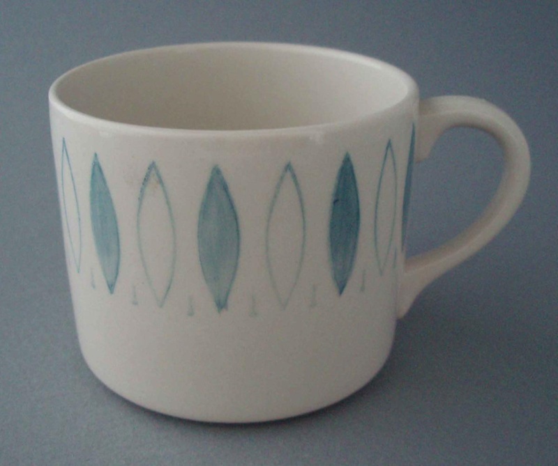 Coffee cup - Blue Tango pattern; Crown Lynn Potteries Limited; 1963-1968; 2008.1.1850 Coffee cup - Blue Tango pattern; Crown Lynn Potteries Limited; 1963-1968; 2008.1.1850