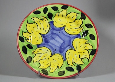 Dinner plate - Tiger Lily; Studio Ceramics NZ Ltd; 2017.1.192