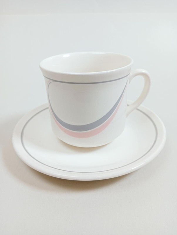 Cup and Saucer - Duet; Crown Lynn Potteries Limited; 1982-1989; 2016.48.7