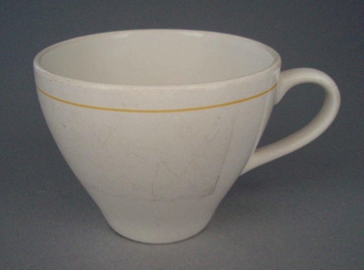 Cup - banded; Crown Lynn Potteries Limited; 1960-1970; 2008.1.2436