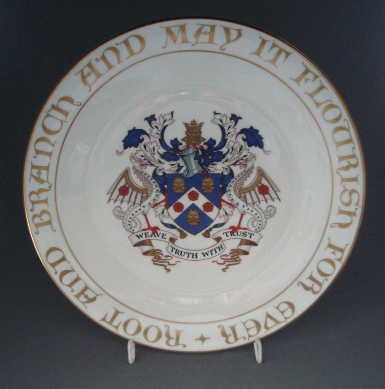 Commemorative plate - Worshipful Company of Weavers; Minton; 1979-1980; 2009.1.782