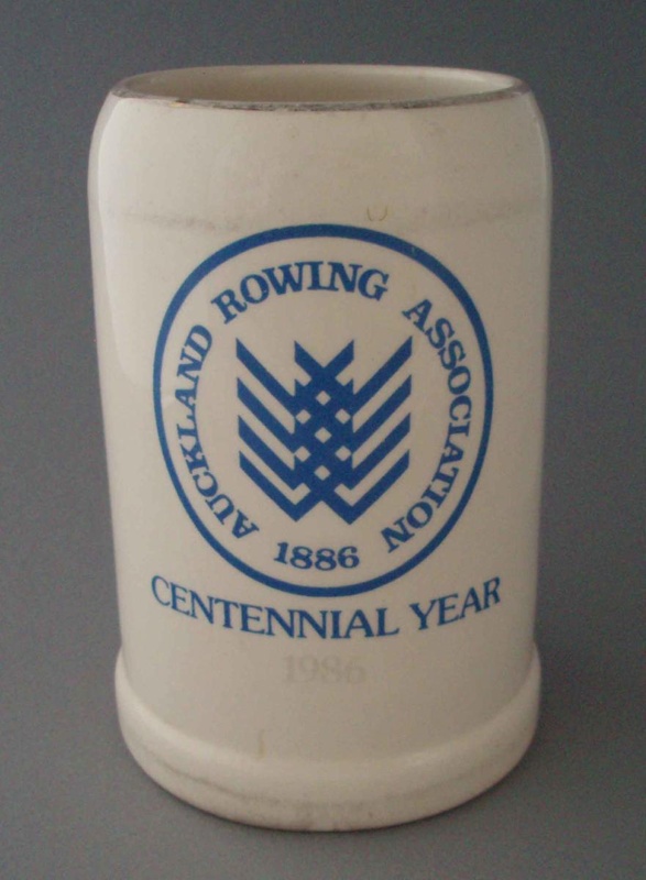 Beer stein - Auckland Rowing Association; Crown Lynn Potteries Limited; 1985-1986; 2008.1.1834