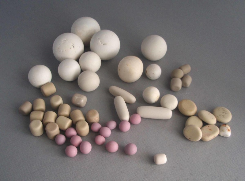 Ball mill grinding media; Unknown; 1970-1989; 2009.1.1706.1-54