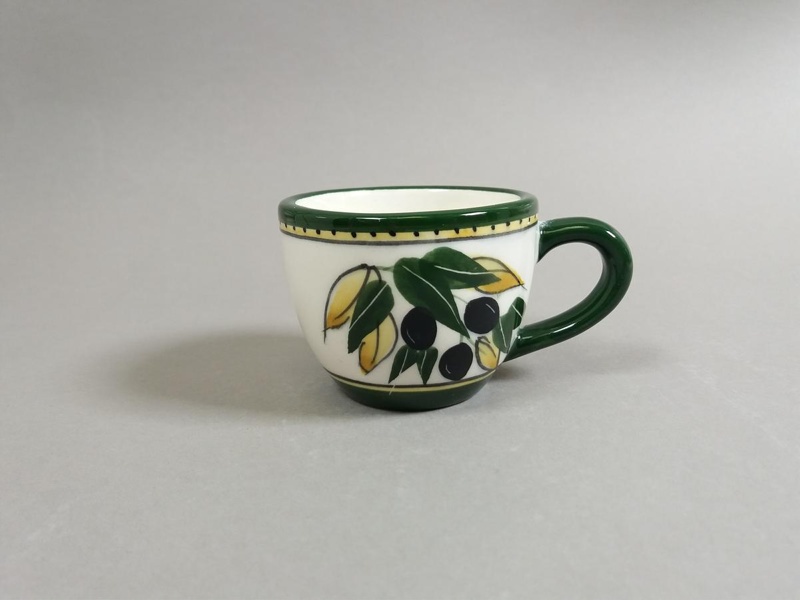Espresso cup - Olive pattern; Studio Ceramics NZ Ltd; Late 1990s-Early 2000s Decade; 2017.1.87