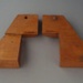 Wooden pattern - flatware pushrod bracket; Unknown; 1950-1985; 2008.1.2470.1-3