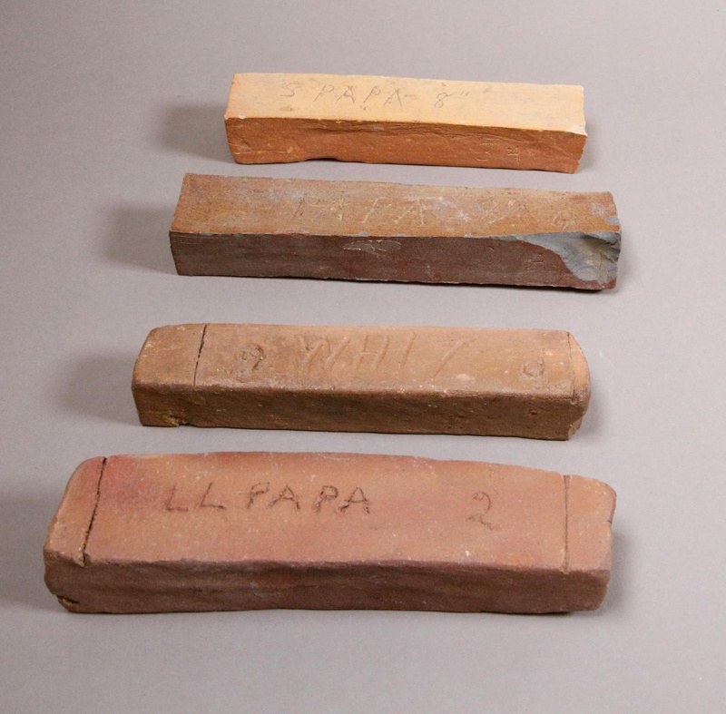 Clay sample x 14; Clark's Potteries; 2015.1.192.1-14
