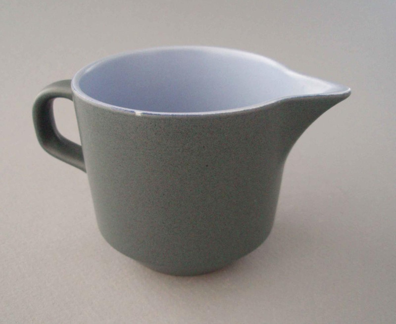 Cream jug - Pine pattern; Crown Lynn Potteries Limited; 1968-1972; 2008.1.633 Cream jug - Pine pattern; Crown Lynn Potteries Limited; 1968-1972; 2008.1.633