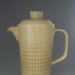 Coffee pot and lid - Novelle pattern; Crown Lynn Potteries Limited; 1968-1975; 2008.1.1062.1-2