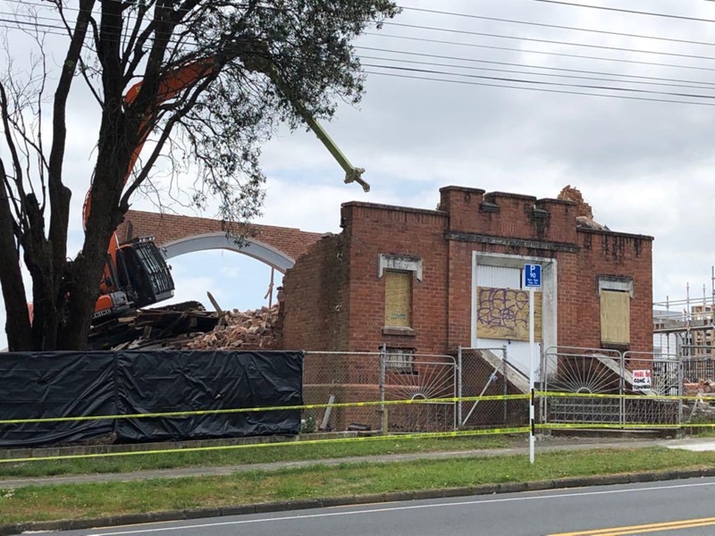 Digital photograph showing the demolition of St Andrews Community Hall; Stephen Green; 27 Nov 2019; 2019.6.1