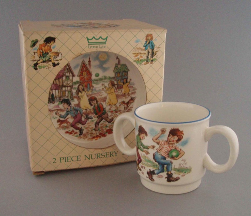 Child's dinnerset with box - Nursery Tales pattern; Crown Lynn Potteries Limited; 1984-1989; 2008.1.1080.1-4
