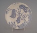 Butter pat - Willow pattern; Crown Lynn Potteries Limited; 1968-1980; 2008.1.1946