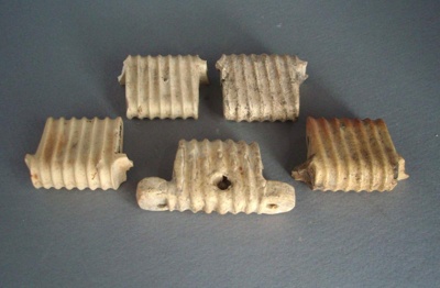 Electrical insulators; Crown Lynn Technical Ceramics Limited; 1930-1950; 2009.1.2018.1-5