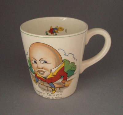 Child's cup - nursery rhyme; Crown Lynn Potteries Limited; 1960-1970; 2008.1.1303