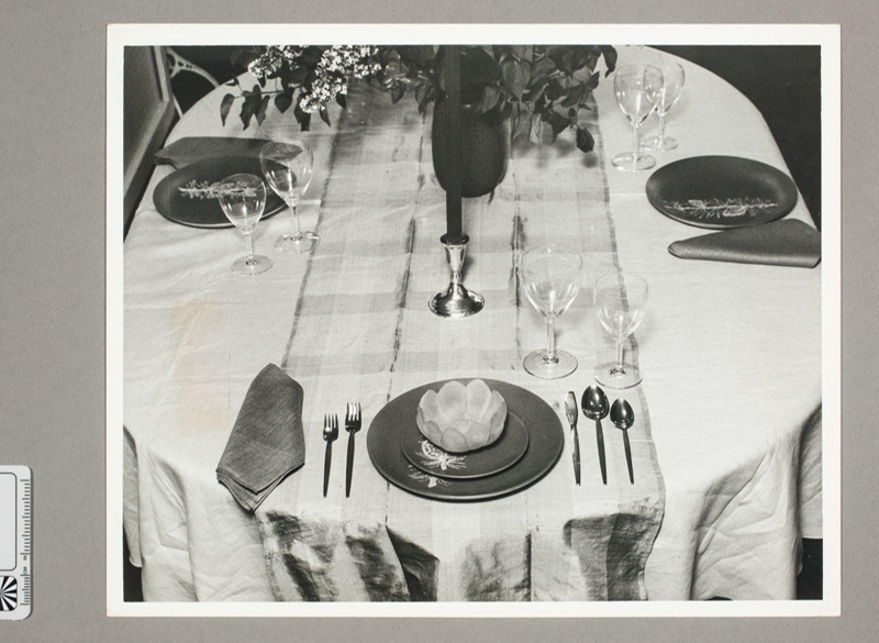 Photograph - Table setting display of 'Pine' dinnerware; 1960s; 2008.1. ...
