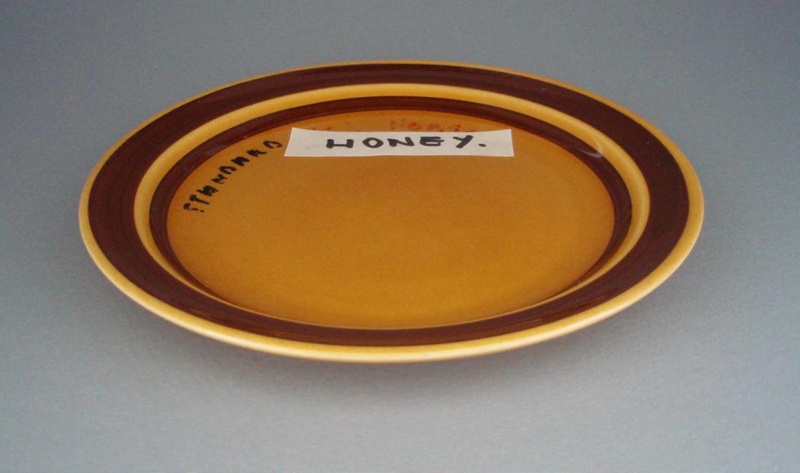 Bread and butter plate - glaze sample; Crown Lynn Potteries Limited; 1980-1989; 2008.1.1776