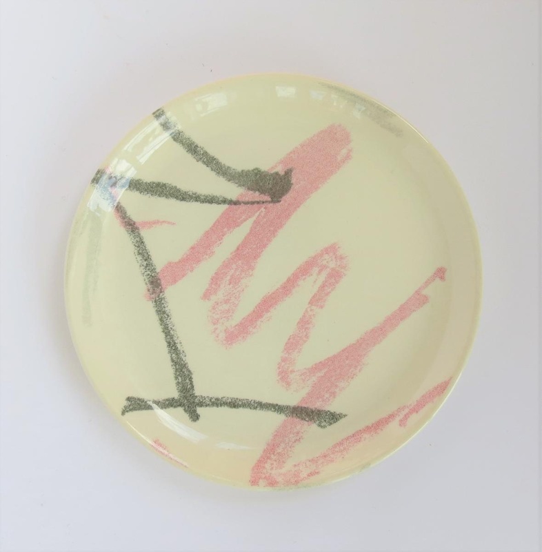 Side Plate - Graffiti pattern; Crown Lynn Potteries Limited; 1985-1989; 2016.48.143