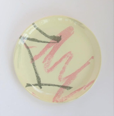 Side Plate - Graffiti pattern; Crown Lynn Potteries Limited; 1985-1989; 2016.48.143