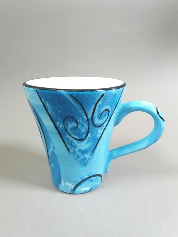 Mug - Romanza Blue pattern; Studio Ceramics NZ Ltd; 1999; 2017.1.63