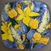 Platter - yellow/orange flowers; Studio Ceramics NZ Ltd; 2001; 2017.1.145