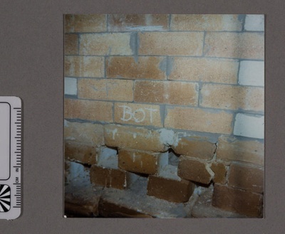 Photograph - Detail of Repaired Damaged Brick Wall; 1983; 2008.1.3122