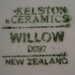 Butter pat - Willow pattern; Crown Lynn Potteries Limited; 1968-1980; 2008.1.1951