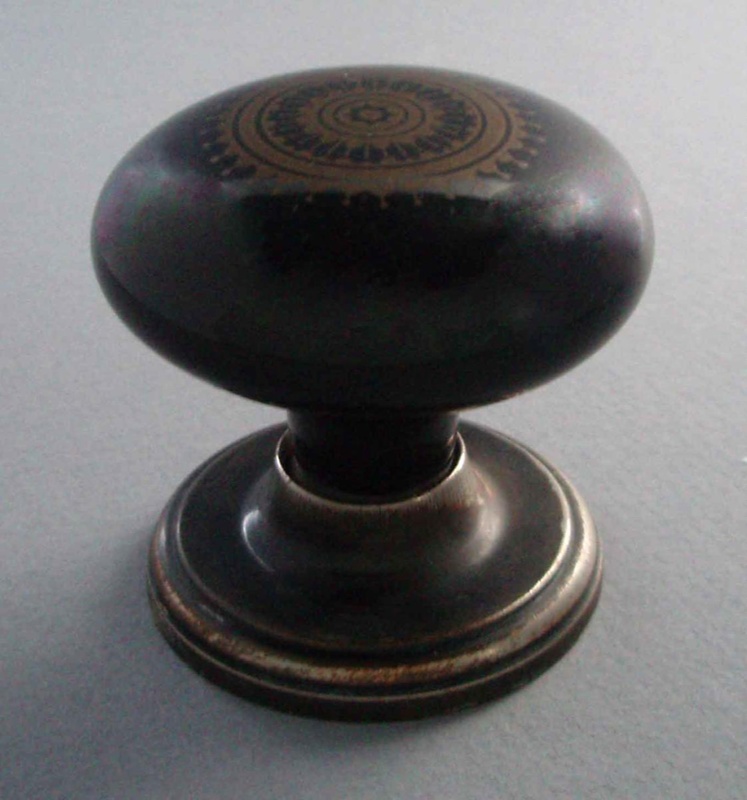 Door handle and rose - Optima pattern; Crown Lynn Technical Ceramics Limited; 1976-1989; 2008.1.680