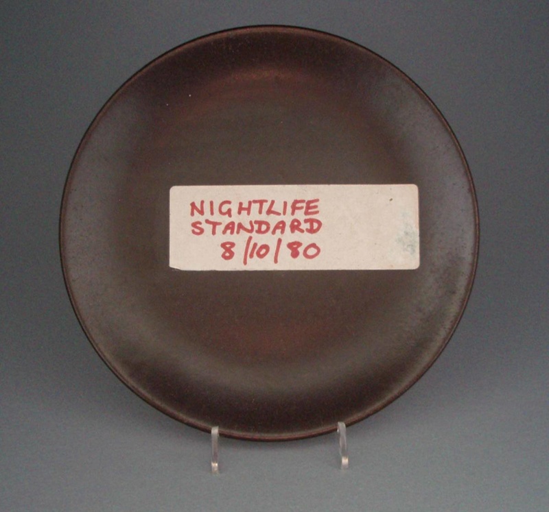 Bread and butter plate - glaze sample; Crown Lynn Potteries Limited; 1980; 2008.1.1771
