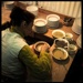 Transparency - Women painting on bowls (Hacienda); Post 1967; 2008.1.2973