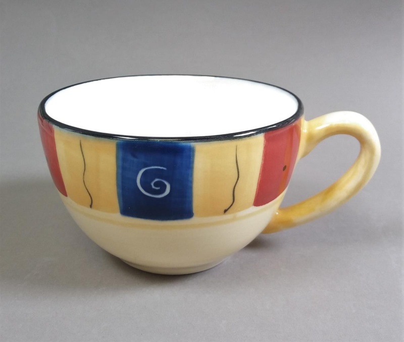 Cup - striped; Studio Ceramics NZ Ltd; Circa 2002; 2017.1.125