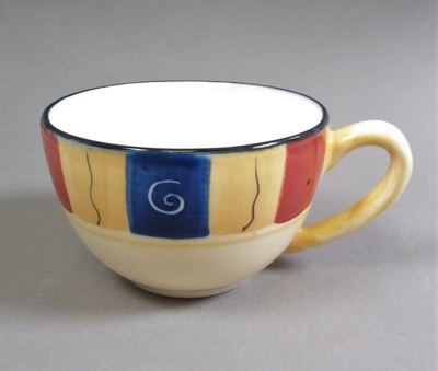Cup - striped; Studio Ceramics NZ Ltd; Circa 2002; 2017.1.125