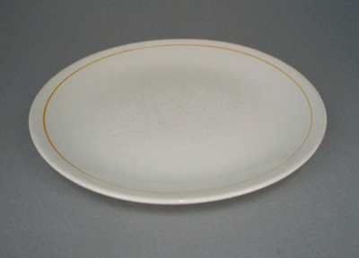 Bread and butter plate - banded; Crown Lynn Potteries Limited; 1960-1989; 2008.1.591