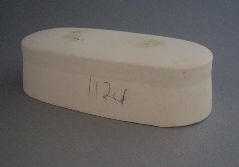 Butter cover - bisque; Crown Lynn Potteries Limited; 1970-1980; 2009.1.100 Butter cover - bisque; Crown Lynn Potteries Limited; 1970-1980; 2009.1.100