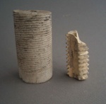 Two radiator bar fragments; Crown Lynn Technical Ceramics Limited; 1940-1970; 2009.1.2015