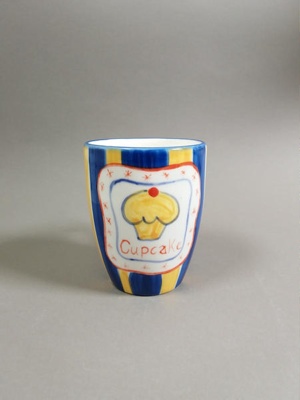 Mug - Cupcake pattern; Studio Ceramics NZ Ltd; 1999; 2017.1.84