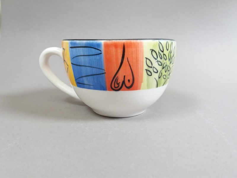 Cup - Liz pattern; Studio Ceramics NZ Ltd; Circa 2002; 2017.1.114