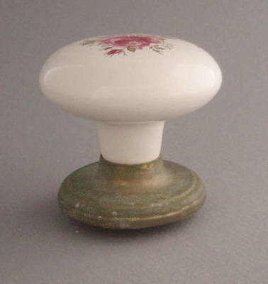 Door handle with rose - Charm pattern; Crown Lynn Technical Ceramics Limited; 1976-1989; 2008.1.688