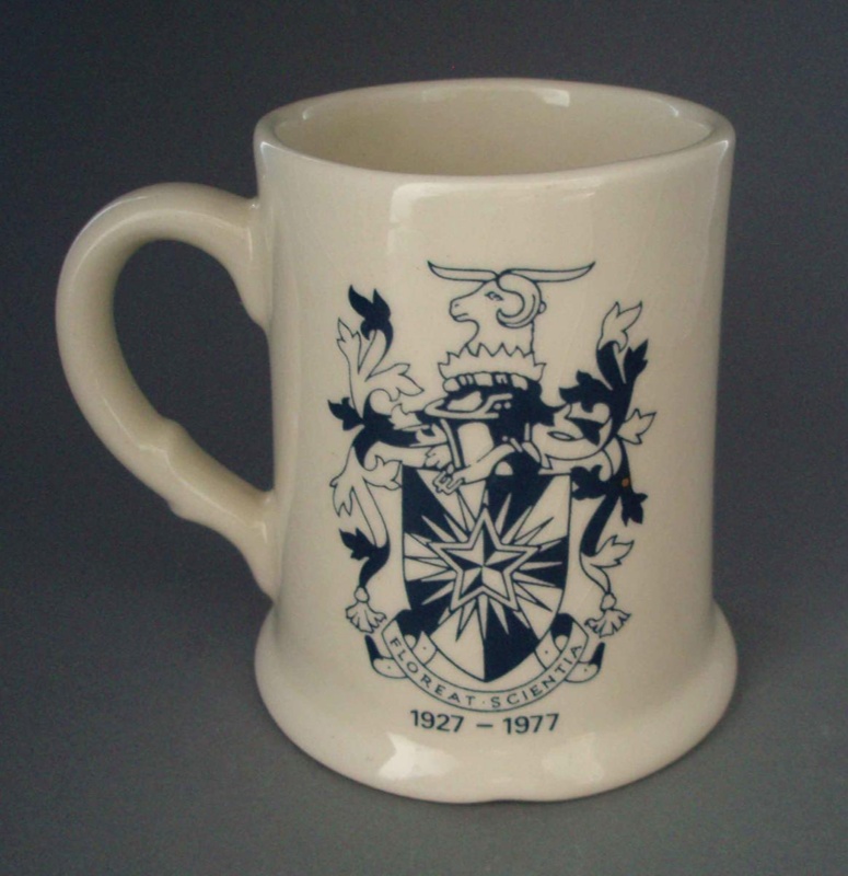 Beer mug - Massey University; Titian Potteries (1965) Limited; 1977; 2008.1.747