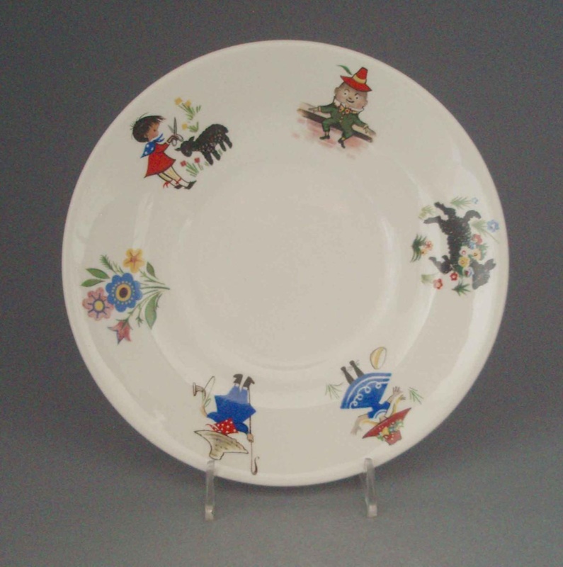 Child's saucer - nursery rhyme; Crown Lynn Potteries Limited; 1975-1989; 2008.1.1561