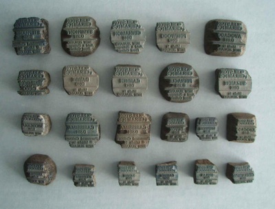 Backstamp fragments - Kelston Ceramics; Unknown; 1965-1989; 2009.1.605.1-22