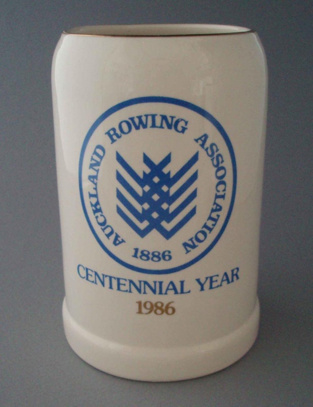 Beer stein - Auckland Rowing Association; Crown Lynn Potteries Limited; 1985-1986; 2008.1.1830