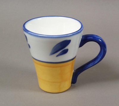 Mug - Nimes pattern; Studio Ceramics NZ Ltd; 2001; 2017.1.2