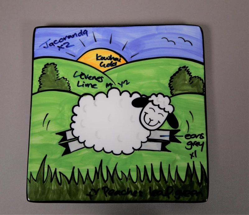 Platter  - Leapy Lamb pattern; Studio Ceramics NZ Ltd; 2006-2016; 2017.1.14