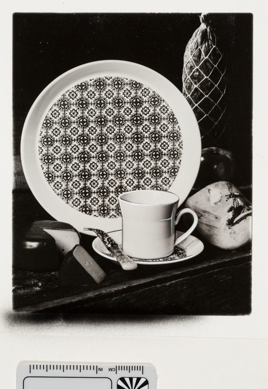 Contact proof - Arabesque pattern cup, saucer and plate; 2008.1.2942