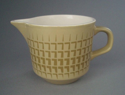 Cream jug - Novelle pattern; Crown Lynn Potteries Limited; 1968-1975; 2008.1.1063